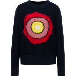 Sweter Desigual Jers 19WWJFAF. Niebieskie swetry damskie Desigual, m, bez wzorów, z bawełny, klasyczne, bez rękawów, bez kaptura. W wyprzedaży za 239,00 zł.