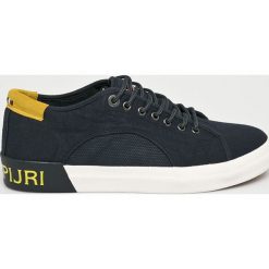 Napapijri - Buty. Niebieskie buty sportowe męskie Napapijri, ze skóry, na sznurówki. Za 339,90 zł.