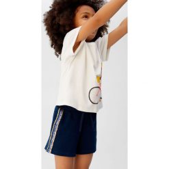 Mango Kids - Szorty dziecięce Sofia 104-164 cm. Niebieskie spodenki dziewczęce Mango Kids, bez wzorów, z bawełny, casualowe. W wyprzedaży za 25,90 zł.