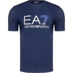 T-shirt EA7 EMPORIO ARMANI Granatowy. Niebieskie t-shirty męskie marki EA7 Emporio Armani, z okrągłym kołnierzem. Za 180,00 zł.