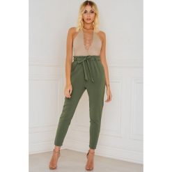 Spodnie z wysokim stanem: Evaliah Grace Spodnie z wysokim stanem London – Green