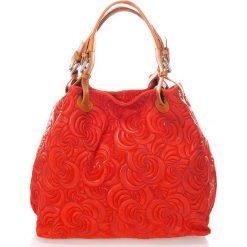 Torebki klasyczne damskie: Skórzana torebka w kolorze czerwonym – 33 x 28 x 16 cm