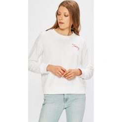 Tommy Hilfiger - Bluza. Białe bluzy damskie TOMMY HILFIGER, s, z nadrukiem, z bawełny, bez rękawów, bez kaptura. W wyprzedaży za 239,90 zł.