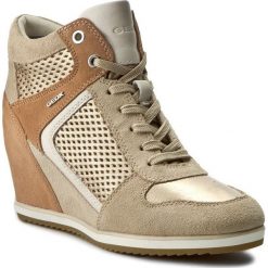 Sneakersy GEOX - D Illusion B D7254B 022BV CH6B5 Lt Taupe/Champagne. Brązowe sneakersy damskie Geox, ze skóry. W wyprzedaży za 379,00 zł.
