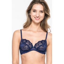 Gossard - Biustonosz Gypsy. Niebieskie biustonosze marki Gossard, z haftami, z elastanu. W wyprzedaży za 79,90 zł.