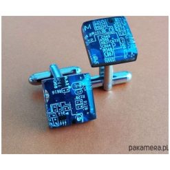 Spinki do mankietów elektroniczne niebieskie. Niebieskie spinki do mankietów męskie marki Pakamera. Za 156,00 zł.