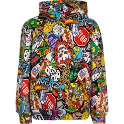 MOSCHINO HOODED Bluza z kapturem multicolor. Brązowe bluzy męskie marki MOSCHINO, z bawełny, z kapturem. Za 499,00 zł.