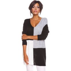 Sweter "Molly" w kolorze czarno-szaro-białym. Szare bez kategorii marki 100% Maille, s, z okrągłym kołnierzem. W wyprzedaży za 108,95 zł.