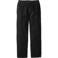 Spodnie z gumką w talii Classic Fit Straight bonprix czarny. Czarne jeansy męskie bonprix, na lato, m, bez wzorów, z jeansu. Za 74,99 zł.