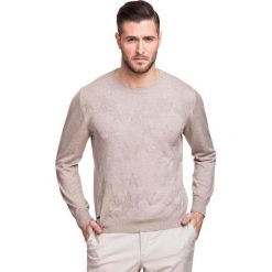 Sweter PIETRO SWER000104. Brązowe swetry męskie Giacomo Conti, na zimę, m, bez wzorów, z bawełny, bez kołnierzyka, bez kaptura. Za 169,00 zł.