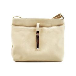 Torebki klasyczne damskie: Skórzana torebka w kolorze beżowym – (S)22 x (W)18 x (G)5 cm