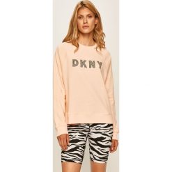 Dkny - Bluza. Pomarańczowe bluzy damskie DKNY, s, z nadrukiem, z bawełny, bez rękawów, bez kaptura. W wyprzedaży za 239,90 zł.