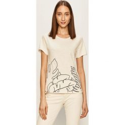 Pepe Jeans - T-shirt Amarande. Białe bluzki damskie Pepe Jeans, s, z aplikacjami, z bawełny, z okrągłym kołnierzem. W wyprzedaży za 99,90 zł.