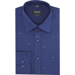 Koszula versone 2845e długi rękaw slim fit granatowy. Niebieskie koszule męskie Recman, m, bez wzorów, bez kołnierzyka, z długim rękawem. Za 149,00 zł.