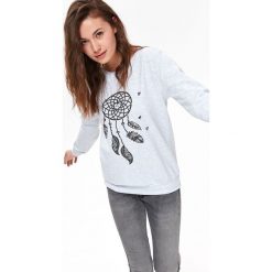 BLUZA NIEROZPINANA DAMSKA, Z NADRUKIEM. Szare bluzy damskie marki TROLL, na zimę, s, z nadrukiem, z bawełny, bez rękawów, bez kaptura. W wyprzedaży za 59,99 zł.
