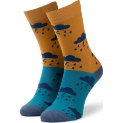 Skarpety Wysokie Unisex FREAKERS - LMPIO-ORG Niebieski Żółty. Żółte skarpetki damskie Freakers, bez wzorów, z elastanu. Za 19,99 zł.