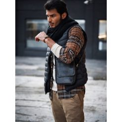 UNIKATOWA TORBA MĘSKA NA RAMIĘ BUFFALO WILD SKÓRA NATURALNA HQ. Żółte torby męskie skórzane BUFFALO WILD, w paski, ze skóry, eleganckie. Za 189,90 zł.