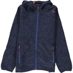 Kurtka polarowa w kolorze granatowym. Niebieskie kurtki chłopięce CMP Kids, bez wzorów, z dzianiny, bez kaptura. W wyprzedaży za 87,95 zł.