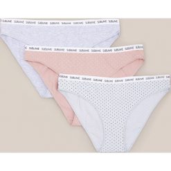 Bawełniane majtki 3 pack - Szary. Szare majtki damskie Reserved, s, z bawełny. Za 49,99 zł.