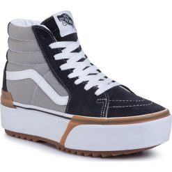 Sneakersy VANS - Sk8-Hi Stacked VN0A4BTWIYP1 Drizzle/True White. Szare półbuty damskie Vans, bez wzorów, ze skóry, bez obcasa, bez zapięcia. W wyprzedaży za 299,00 zł.