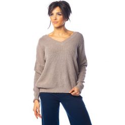 Sweter "Queen" w kolorze szarobrązowym. Szare swetry damskie So Cachemire, s, bez wzorów, z kaszmiru, bez rękawów, bez kaptura. W wyprzedaży za 175,95 zł.
