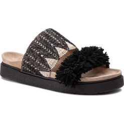 Klapki INUIKII - Slipper Raffia 70104-18 Black. Czarne klapki damskie marki Inuikii, z aplikacjami, ze skóry, bez obcasa. Za 899,00 zł.