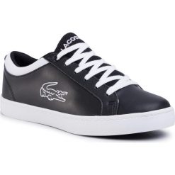 Sneakersy LACOSTE - Straightset 120 2 Cuj 7-39CUJ0002312 Blk/Wht. Czarne trampki chłopięce Lacoste, bez wzorów, ze skóry ekologicznej, na sznurówki. W wyprzedaży za 239,00 zł.