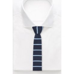 Krawaty męskie: Krawat typu knit w paski – Czarny