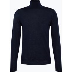 Swetry klasyczne męskie: BOSS – Męski sweter z wełny merino – Musso-N, niebieski