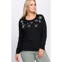 Czarna Bluzka Black Rose. Czerwone bluzki damskie marki Born2be, xl, z aplikacjami, z okrągłym kołnierzem, z długim rękawem. Za 39,99 zł.
