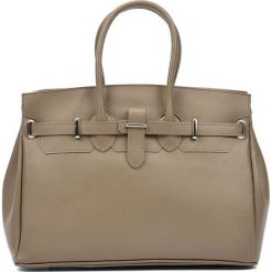 Torebki klasyczne damskie: Skórzana torebka w kolorze fango – (S)28 x (W)37 x (G)17 cm