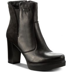 Buty zimowe damskie: Botki POLLONUS – 5955-001 Czarny Velvet/Waż