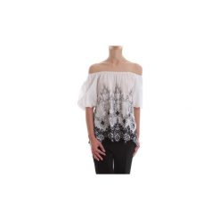 Bluzki Kaos Collezioni KP1TM002. Białe bluzki damskie Kaos Collezioni, bez wzorów, bez kołnierzyka, bez rękawów. Za 181,17 zł.