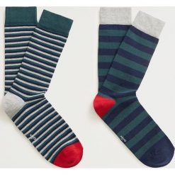 Mango Man - Skarpety RAYA (2-pack). Zielone skarpetki męskie Mango Man, bez wzorów, z elastanu. Za 49,90 zł.