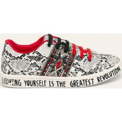 Desigual - Buty. Szare buty sportowe damskie Desigual, bez wzorów, ze skóry ekologicznej, sportowe. W wyprzedaży za 199,90 zł.