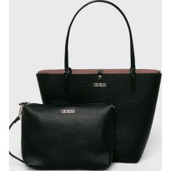 Guess Jeans - Torebka. Żółte torby damskie na zakupy Guess Jeans, z aplikacjami, z bawełny, na ramię, duże, bez dodatków. Za 599,90 zł.