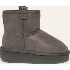 Emu Australia - Śniegowce Foy Flatform Metallic. Szare śniegowce damskie EMU Australia, z wełny, bez zapięcia. W wyprzedaży za 449,90 zł.