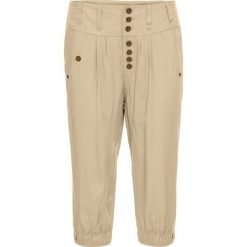Spodnie rybaczki bonprix beżowy. Brązowe spodnie damskie bonprix, bez wzorów. Za 44,99 zł.