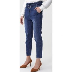 Niebieskie Jeansy Go Cart. Niebieskie jeansy dziewczęce Born2be, s, w paski, z jeansu, z podwyższonym stanem. Za 99,99 zł.