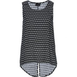 Top z wiskozy bonprix czarno-biały z nadrukiem. Czarne bluzki damskie marki bonprix, z nadrukiem, z wiskozy. Za 59,99 zł.