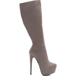 Buty zimowe damskie: Szare Kozaki Hornbeam