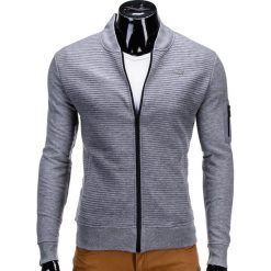 Bejsbolówki męskie: BLUZA MĘSKA ROZPINANA BEZ KAPTURA B551 – SZARA