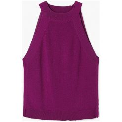 Mango - Top Talio. Czerwone topy damskie Mango, l, z dzianiny, z dekoltem halter. Za 119,90 zł.