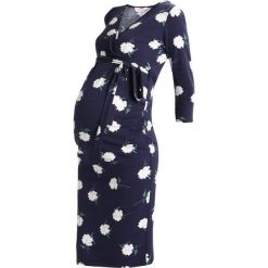 Sukienki: DP Maternity RUCHED WRAP 3/4 SLEEVE DRESS Sukienka z dżerseju dark blue