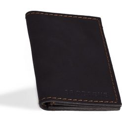 Skórzany cienki portfel slim wallet BRODRENE SW03 czarny - Czarny. Czarne portfele męskie Brødrene, bez wzorów, ze skóry. Za 79,99 zł.