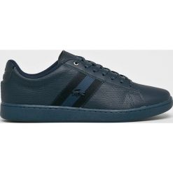 Lacoste - Buty Carnaby Evo. Niebieskie buty sportowe męskie Lacoste, ze skóry, na sznurówki. Za 469,90 zł.