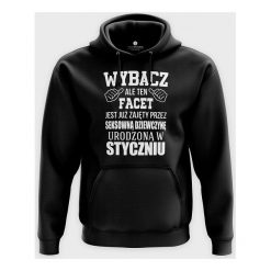 Bluza Zajęty Facet + Twój miesiąc. Bluzy chłopięce MegaKoszulki, bez wzorów, klasyczne, bez rękawów, bez kaptura. Za 69,90 zł.