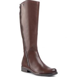 Oficerki CAPRICE - 9-25516-23 Dk Brown Comb 329. Pomarańczowe kozaki damskie Caprice, ze skóry, przed kolano, na wysokim obcasie, bez zapięcia. W wyprzedaży za 459,00 zł.