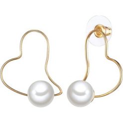 Pozłacane kolczyki-wkrętki z perłami. Żółte kolczyki damskie The Pacific Pearl Company, Nova Pearls Copenhagen & Co., z perłą, złote. W wyprzedaży za 34,95 zł.