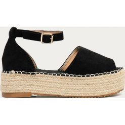 Answear - Espadryle WK. Czarne espadryle damskie ANSWEAR, bez wzorów, z gumy, bez obcasa, na obcasie. Za 99,90 zł.